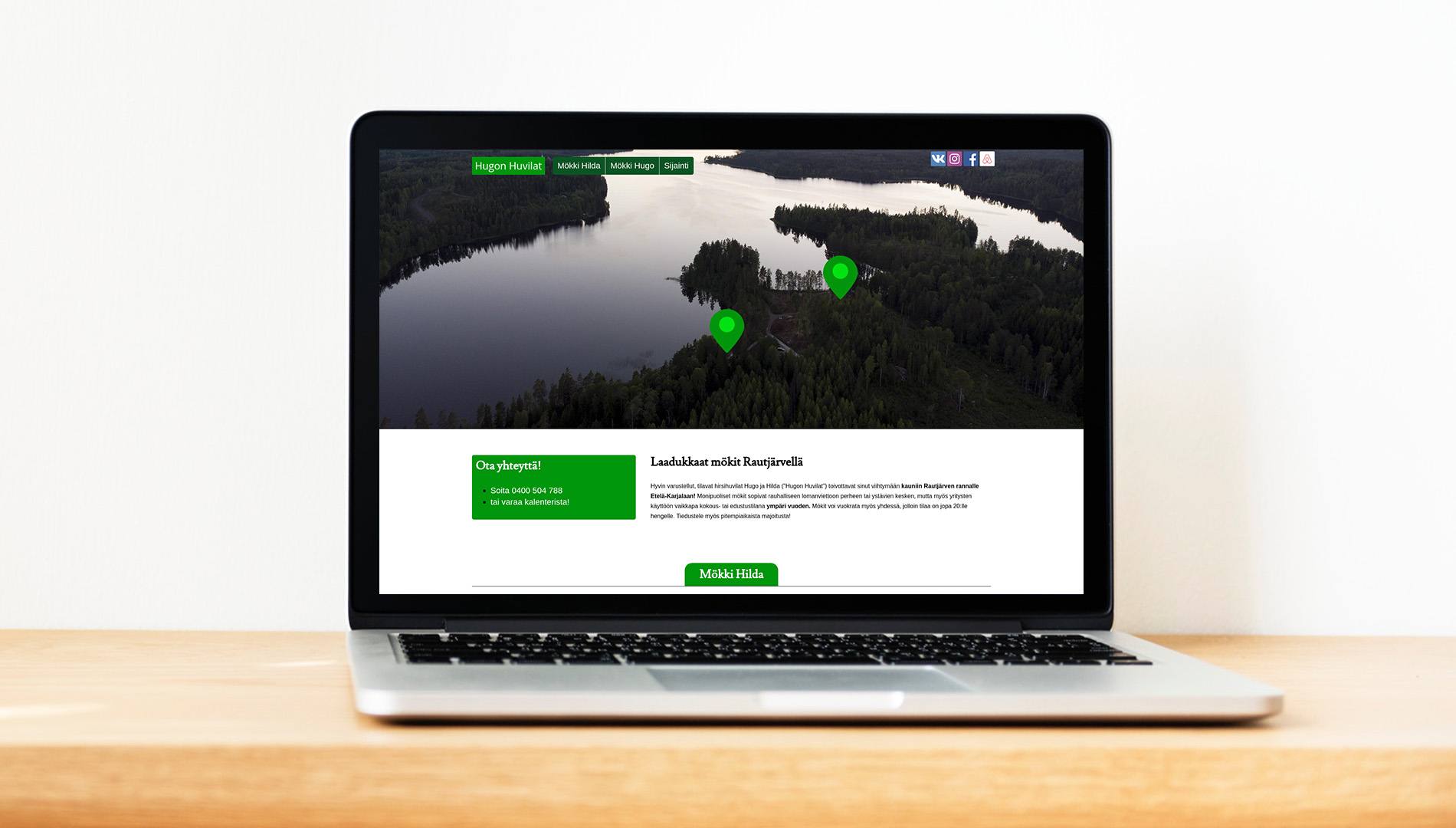 Hugon huvilat lakeside cottages front page Hugon huvilat lakeside cottages front page