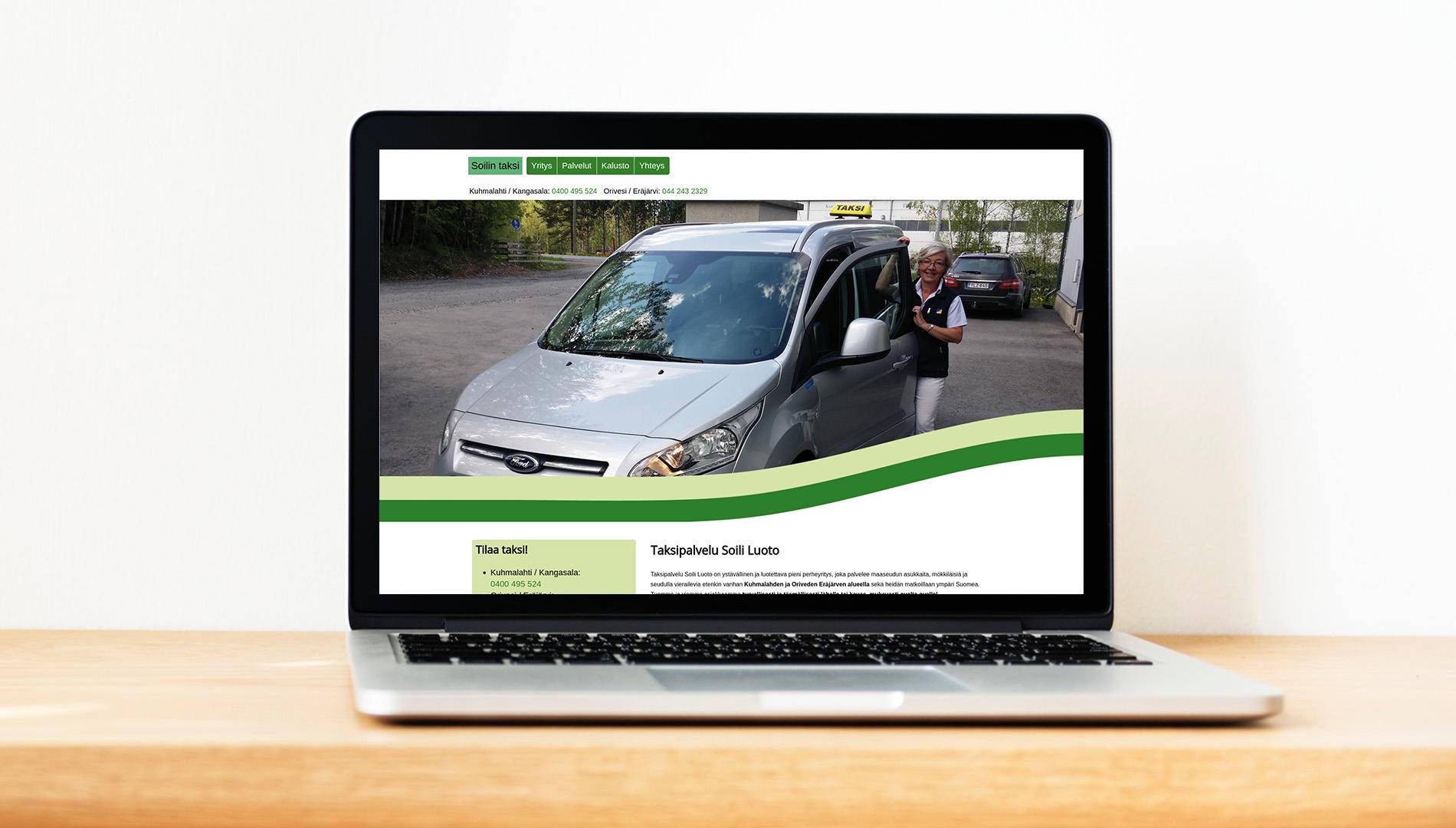 Website for a taxi company in Finland